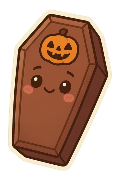 Halloween coffin , remove background sticker