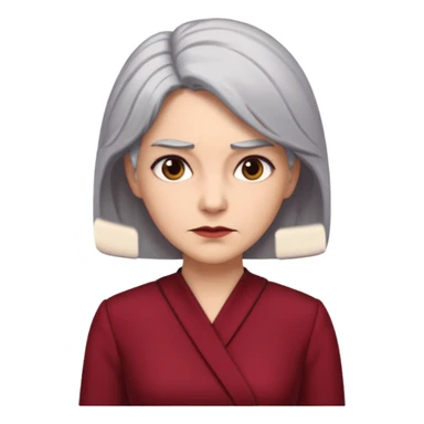 i need an image of a older woman named bonny who is a bind fund manager. where dark red professional dress with grey hair sticker