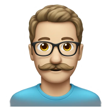 moustache, eyeglasses and blue eyes sticker