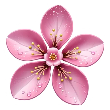 Stylized pink glitter cherry blossom flower (sakura) sticker