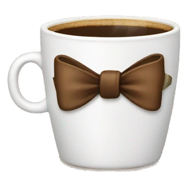 A coffee cup with a bow sticker