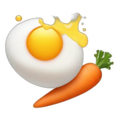 two eggs and a carrot splashing sticker