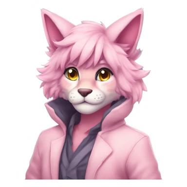 Anthropomorphic Anthro Pastel Pink Sona Lynx-Fakémon Furry Full Body sticker