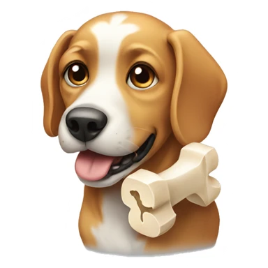 Dog with a bone sticker