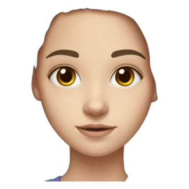 White skin, 13 year old Girl with long brown hair, brown eyes sticker