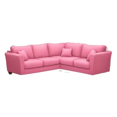 living room with pink christmas decorations and a sofa and a tv sticker