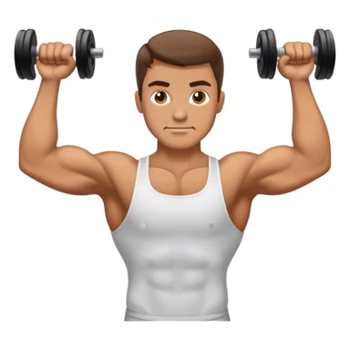 guy doing bicep curls sticker