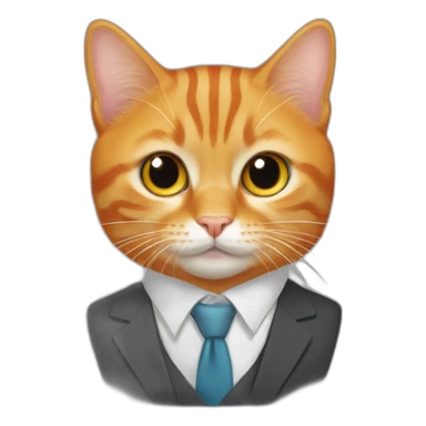 orange tabby cat on a social suit sticker