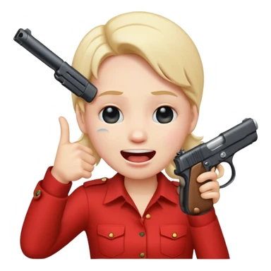 crying laughing emoji point firearm at head sticker