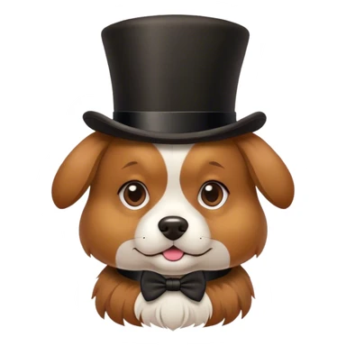 A dog with a top hat sticker
