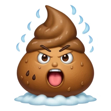Animated raged poop sticker
