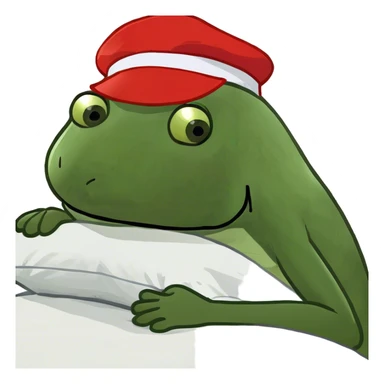 sleeping on bed, no glasses sticker