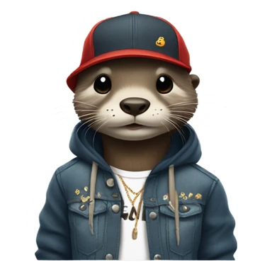 An otter wearing streetwear sticker