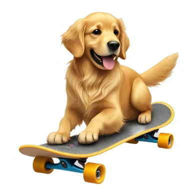 Golden retriever riding a skateboard  sticker