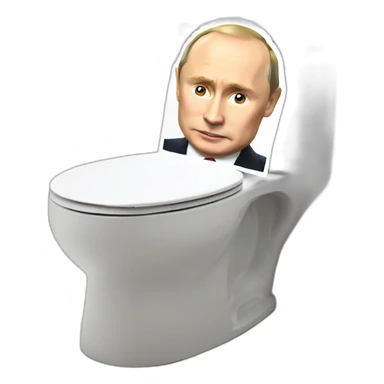 putin sits on toilet sticker