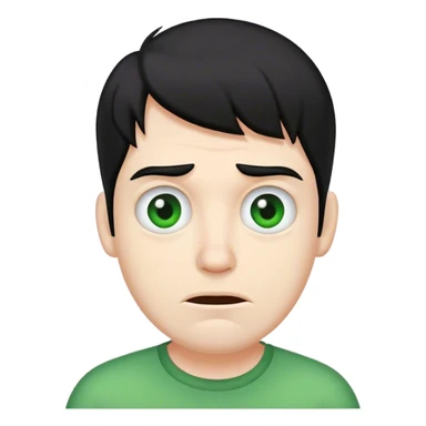 ugly white guy with black hair wearing green sticker