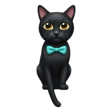 Black cat with moustache sticker