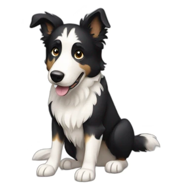 dog, short-hair, black-hair, white-chest, white-stripe-down-face, border-collie, mcnab sticker