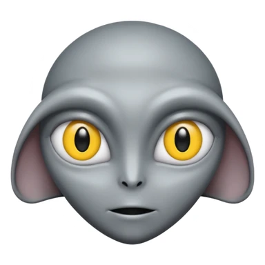 Grey alien head, almond-shaped eyes solid black, entire eye black, no white or iris, slanted, pale grey skin, cartoon emoji, no background


 sticker