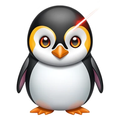 penguin shooting lasers out of eyes sticker