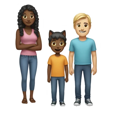 Two adults and two cats sticker