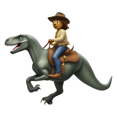 A t rex riding a horse sticker