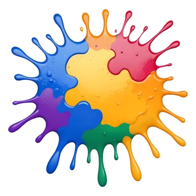 Make a painting which is splattered paint sticker