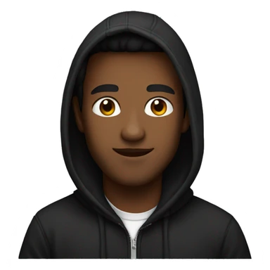 A guy wearing a black hoodie  sticker