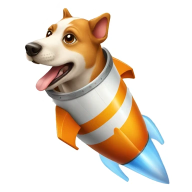 Dog in a rocket sticker
