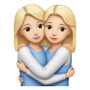 2 blonde Schwestern umarmen sich sticker