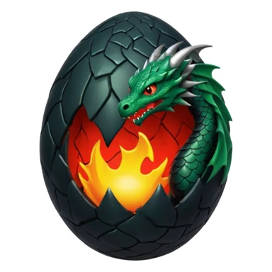 black egg cracked dragon sticker
