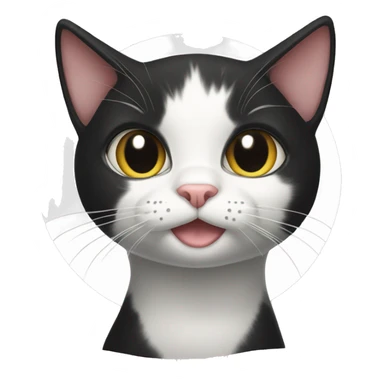 Tuxedo cat with tabby cat sticker
