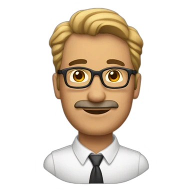 Hombre mayor sin pelo nariz grande y gafas sticker