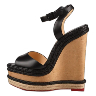Sandal Platform wedges black louboutin sticker