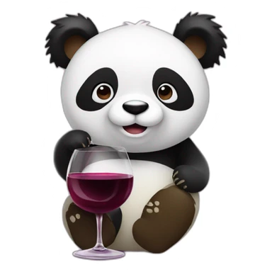 Panda bear with wine sticker
