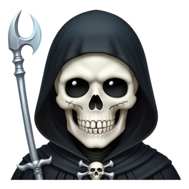 Silver skull Grim Reaper gothic  sticker