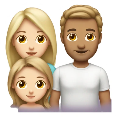 Mum, Brown hair/  Dad, Blond hair/ newborn sticker
