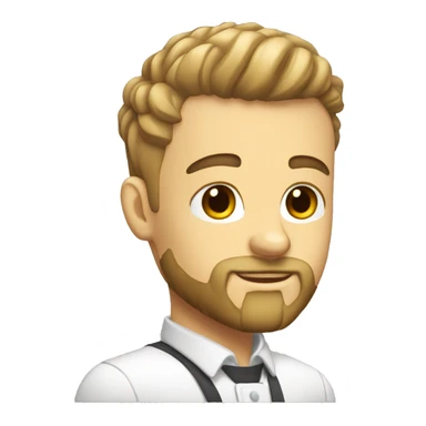 barber white boy with buzzed hair and beard sticker