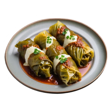 sarma traditional stuffed cabbage rolls on a plate sticker