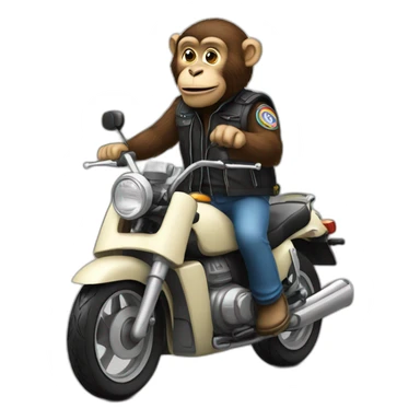 Un singe sur une moto sticker
