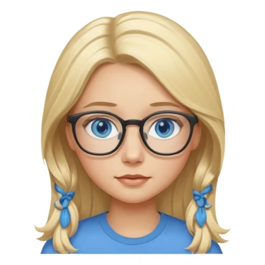 Blonde girl wearing glasses with blue eyes and long hair sticker
