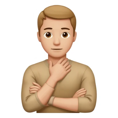 arms crossed holding neck guy sticker