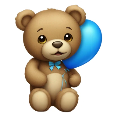 Teddy bear holding blue balloons sticker