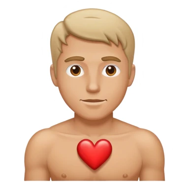 white man showing heart sticker