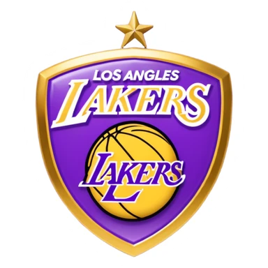 Los Angeles Lakers Badge 3D and Glitch effect sticker