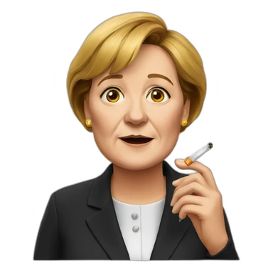 Merkel with cigarette sticker