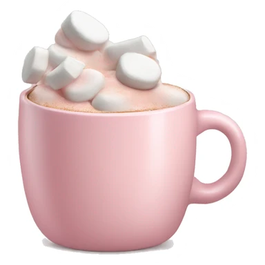 Light Pink mug of hot chocolate with marshmallows  sticker