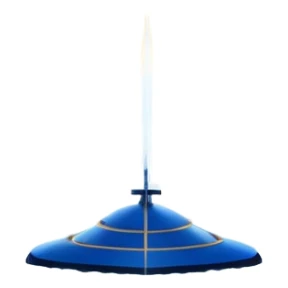 Please generate an image of a sunrise illuminating a lake with a huge water jet like that in the Geneva lake and some mountains in the background. sticker