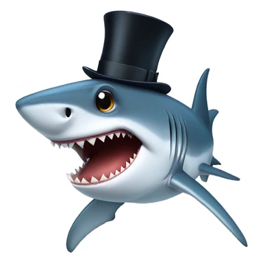 Shark with a top hat sticker
