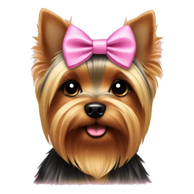 Yorkie with pink bow  sticker